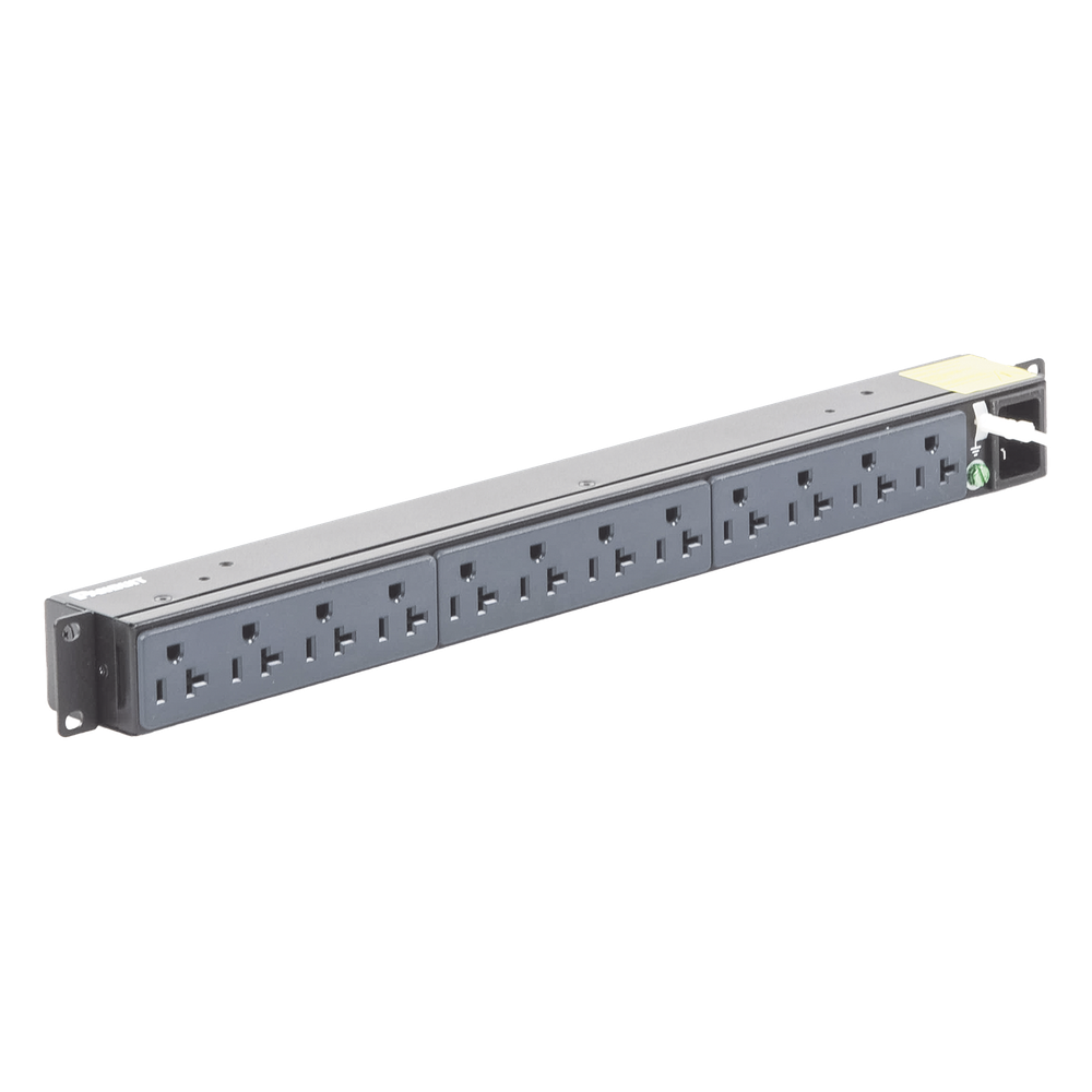 PDU Básico para Distribución de Energía, Enchufe de Entrada NEMA 5-15P, Con 12 Contactos NEMA 5-20R, Instalación Horizontal de 19in, 1UR, 15 Amp, 120