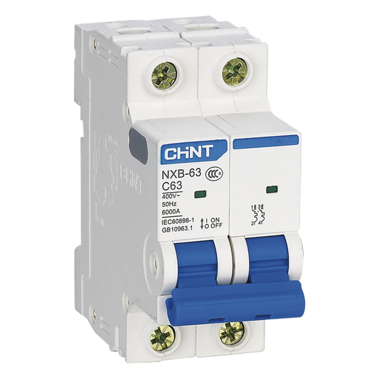Pastilla para Riel Din, 2 Polo, 63 Amp, Vca:110/415v, 6kA, Catálogo: NXB632PC63