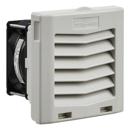 Ventilador Con Filtro de Montaje Lateral HF04, Con Flujo de Aire de 21 CFM, 115 Vca, Color Gris Claro