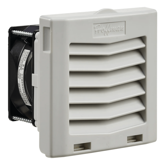 Ventilador Con Filtro de Montaje Lateral HF04, Con Flujo de Aire de 21 CFM, 115 Vca, Color Gris Claro