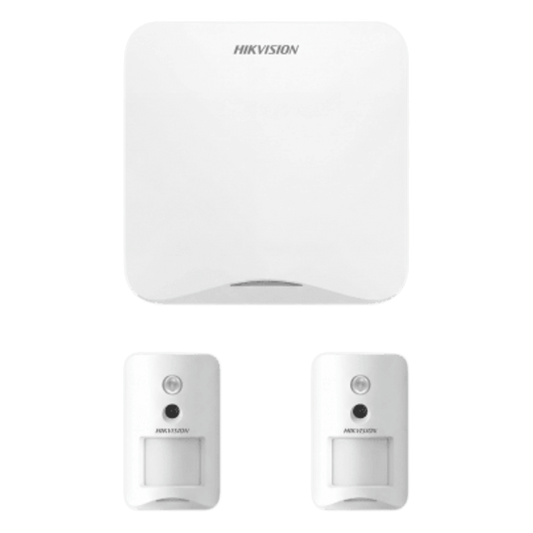 (AX HOME) KIT de Alarma AX HOME / Incluye: 1 Panel con Wi-Fi y GSM 3G/4G / 2 Cámaras PIR Inalámbricas / Compatible con Hik-Connect P2P y Hik-Partner