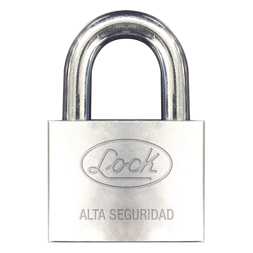 Candado de hierro alta seguridad con llave de disco/ Acabado Cromado/ Llaves Abloy/ Medida de Horquilla 34 mm.