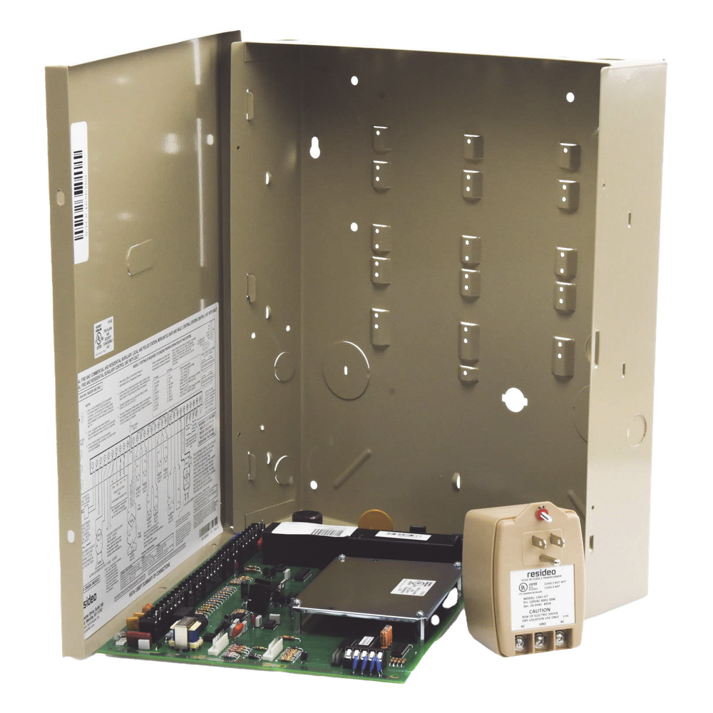 Panel de alarma de intrusión comercial particionado, hasta 128 zonas cableadas, V-Plex e inalámbricas, 8 particiones, compatible con AlarmNet y Total