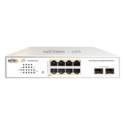 Switch Administrable PoE / 8 puertos PoE af/at Gigabit / 2 x SFP Gigabit / Administración Cloud Gratuita / Presupuesto 120 W