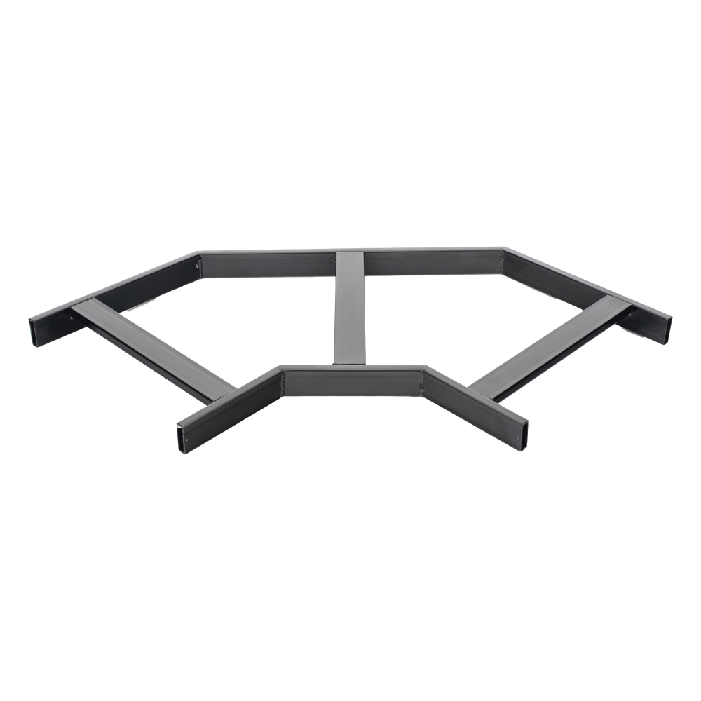 Curva Horizontal de 90° para Escalera Tubular de 1.5" de Peralte y 12" de Ancho, Acabado con Pintura Epóxica Color Negro, Incluye Coples y Tornillería