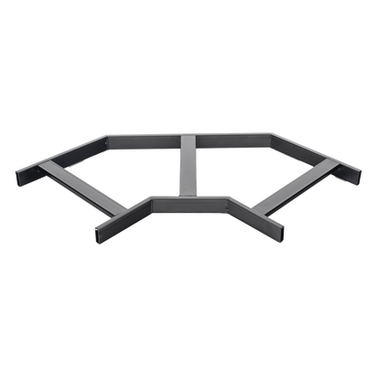 Curva Horizontal de 90° para Escalera Tubular de 1.5" de Peralte y 12" de Ancho, Acabado con Pintura Epóxica Color Negro, Incluye Coples y Tornillería