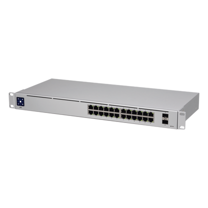 UniFi Switch USW-24, Capa 2 de 24 puertos 10/100/1000 Mbps + 2 puertos 1G SFP, pantalla informativa
