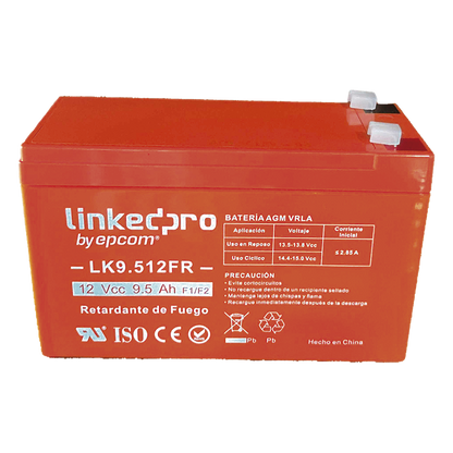 Batería de respaldo 12 V | 9.5 Ah | AGM | Certificada UL94-V0 Retardante a la Flama | Especial para Seguridad Electrónica | UPS | Sistemas de