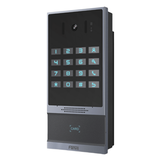 Videoportero SIP para Control de Acceso, Teclado numérico iluminado, 2 relevadores, anti-vandálico, IP66 y IK07, PoE