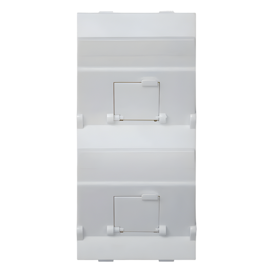 (S80BMD64/9) Placa Voz y Datos Inclinada con Guardapolvo y Adaptador Doble para RJ45 Keystone