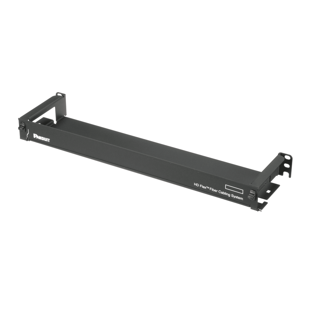 Organizador de Cables Frontal, para Panel de Fibra Óptica HD Flex, de 1 UR, Color Negro