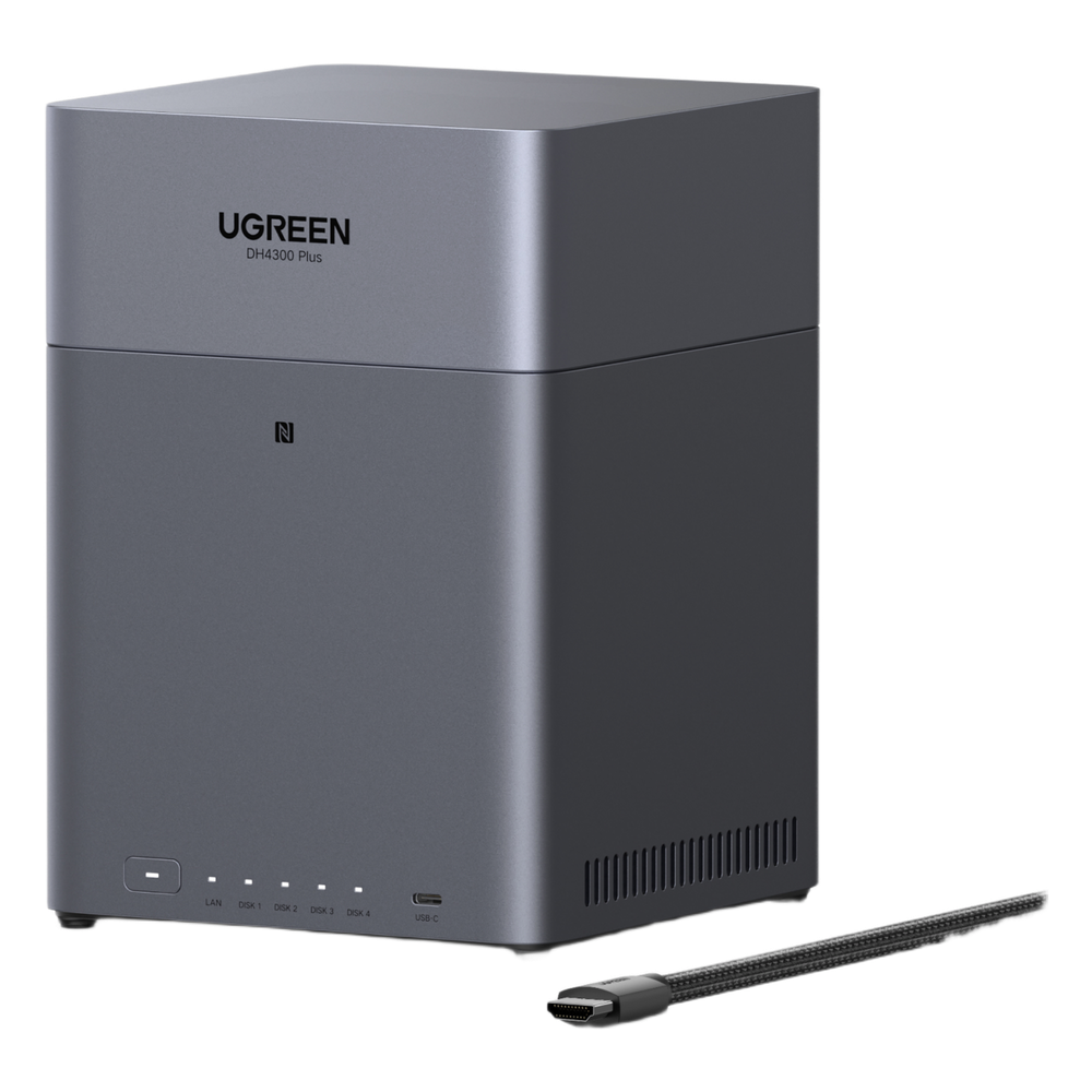 NAS UGREEN NASync DH4300PLUS / 4 Bahías SATA / Procesador RK3588C 8 GB RAM / 2.5GbE Puerto / HDMI 4K / USB 3.2 Type-C / RAID 0/1/5/6/10 / Acceso