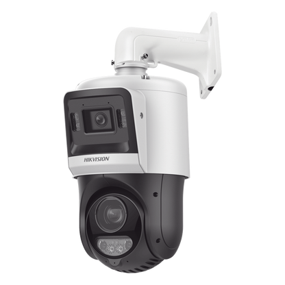 [TandemVu] PTZ IP 4 Megapixel + Cámara Fija 4 Megapixel / 25X Zoom / 100 mts IR + 30 mts Luz Blanca / IP67 / ACUSENSE / PoE+ / 2 Micrófonos