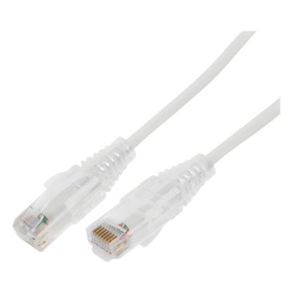 Cable de Parcheo Slim UTP Cat6A - 1 Metro (3.28 Pies) Blanco, Diámetro Reducido (28 AWG)