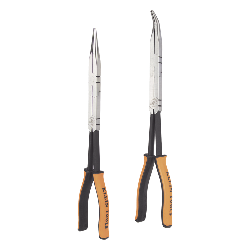 Juego de 2 Pinzas de Punta Doblada y Punta de Aguja de Gran Alcance 33 cm