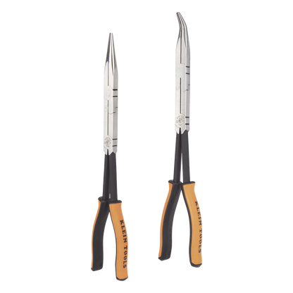 Juego de 2 Pinzas de Punta Doblada y Punta de Aguja de Gran Alcance 33 cm