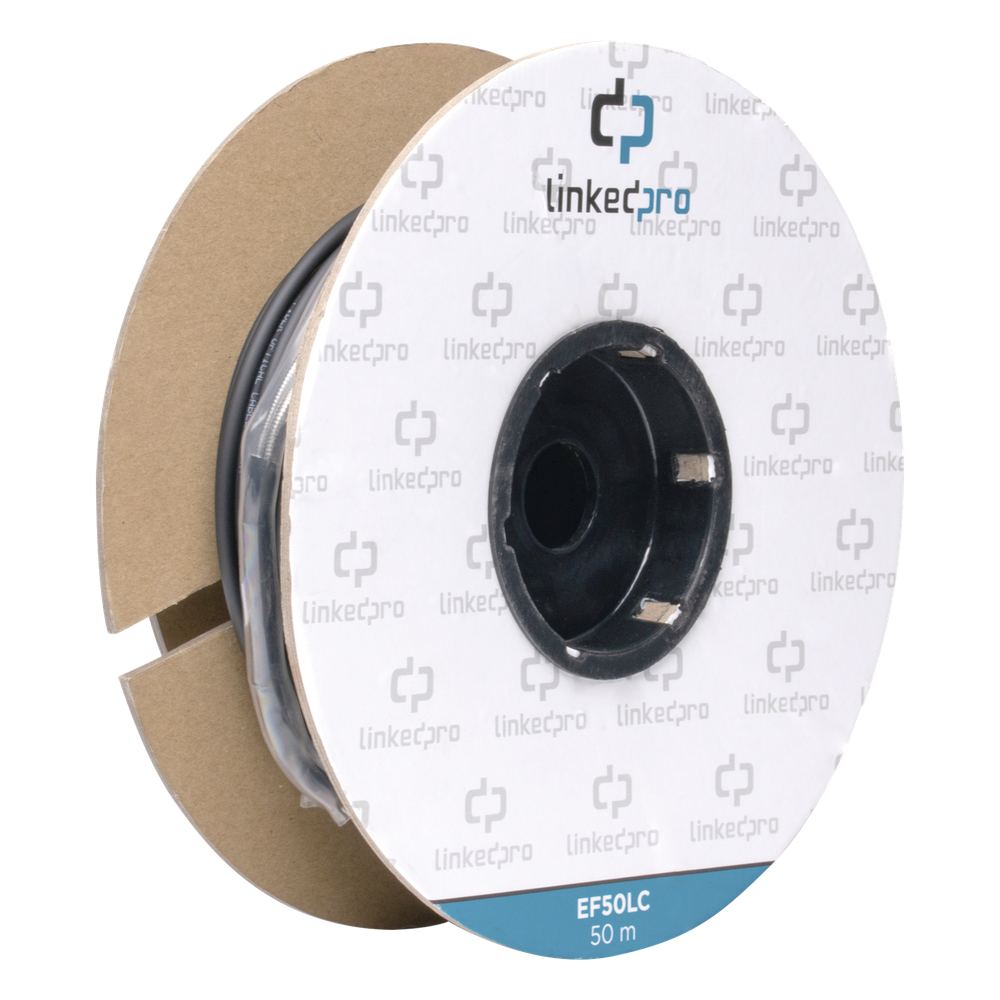 Carrete de Fibra Óptica Monomodo con Conectores LC-LC Duplex, Reforzada con Kevlar, de 50 Metros (164.04 Pies), Para Instalaciones Subterráneas por