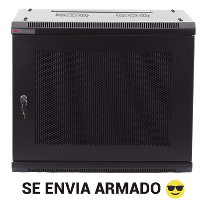 Gabinete PRECISION, Con Puerta Perforada, de 19in, 9UR, 450mm de Profundidad, Color Negro