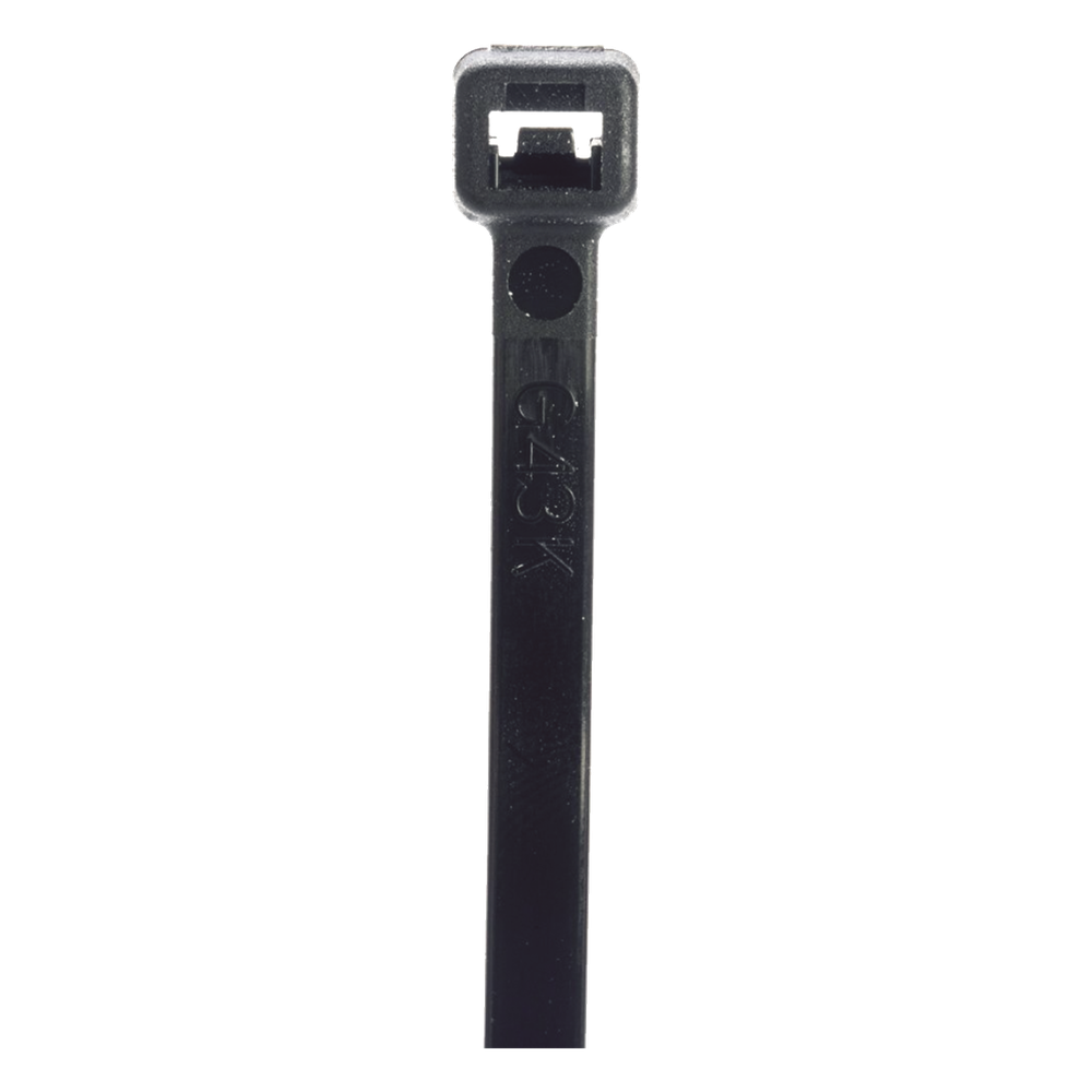 Cincho de Nylon 6.6 StrongHold™, 188mm largo x 4.8mm ancho, Color Negro, Exterior Resistente a Rayos UV, Paquete de 1000pz