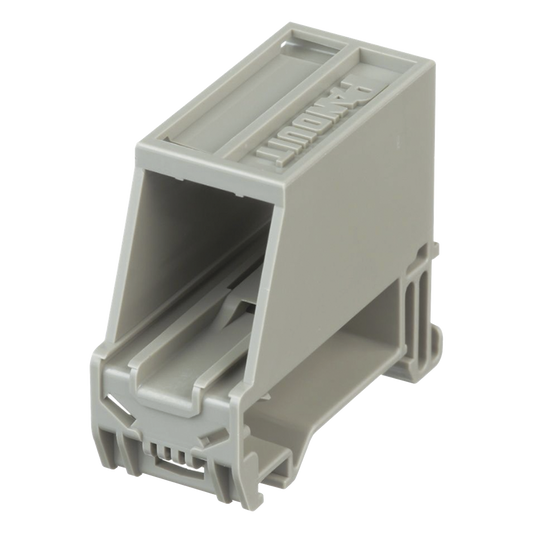 Adaptador de 1 Puerto, Para Conectores Tipo Mini-Com, Montaje en Riel Din Estándar de 35 mm (1.38 pulgadas), Color Gris Internacional