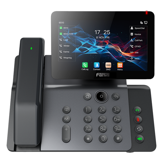 Teléfono IP / Handset Inalámbrico Bluetooth / 20 Líneas SIP / Pantalla IPS Táctil 7" HD / Conferencia 6 Vías / Puertos Gigabit / PoE 802.3af / Wi-Fi