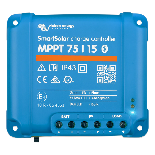 SmartSolar MPPT 75/15 / Controlador de Carga Solar MPPT 15A / 12/24 Vcc en baterías / IP43