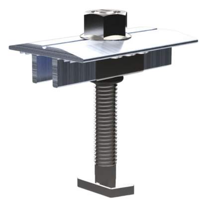 Middle Clamp Pro / Abrazadera Intermedia para Fijación de Módulos / Compatible con Módulos de 30-40 mm / Acero Inoxidable / Para Soluciones N Rail y