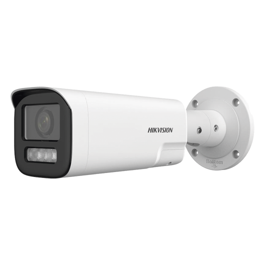 Bala IP 4 Megapíxel / Lente Mot. 2.8 a 12 mm / Dual Light (50 mts IR + 50 mts Luz Blanca) / ACUSENSE Lite / Audio de Dos Vías / Luz Intermitente y