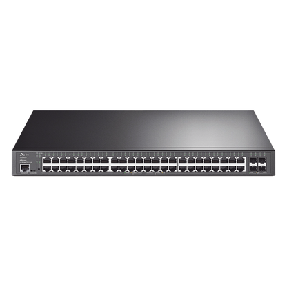 Switch L2+ Omada PoE+ / 48 Puertos PoE+ 10/100/1000 Mbps / 4 Puertos SFP+ 10G / 2 Puertos Consola (RJ45 y microUSB) / Administración Centralizada