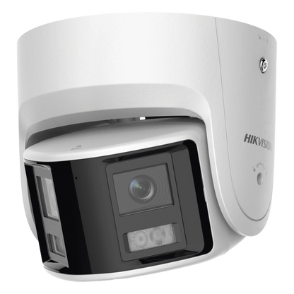 [FlexVu] [PROTECCIÓN ACTIVA] Turret IP 4 Megapixel / 2 Lentes de 2.8 mm (Imagen Panorámica 180°) / 30 mts IR / Exterior IP67 / Luz Intermitente y