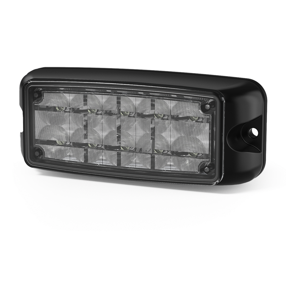 Luz de Advertencia de 10 LED, Rojo/Azul, 5x2 Pulgadas, Lente Transparente, Bisel Negro