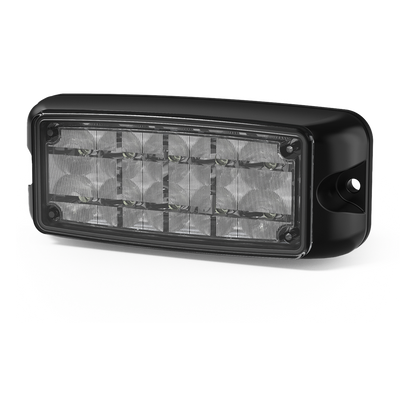Luz de Advertencia de 10 LED, Rojo/Azul, 5x2 Pulgadas, Lente Transparente, Bisel Negro