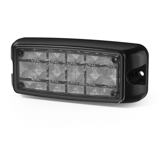 Luz de Advertencia de 10 LED, Rojo/Azul, 5x2 Pulgadas, Lente Transparente, Bisel Negro