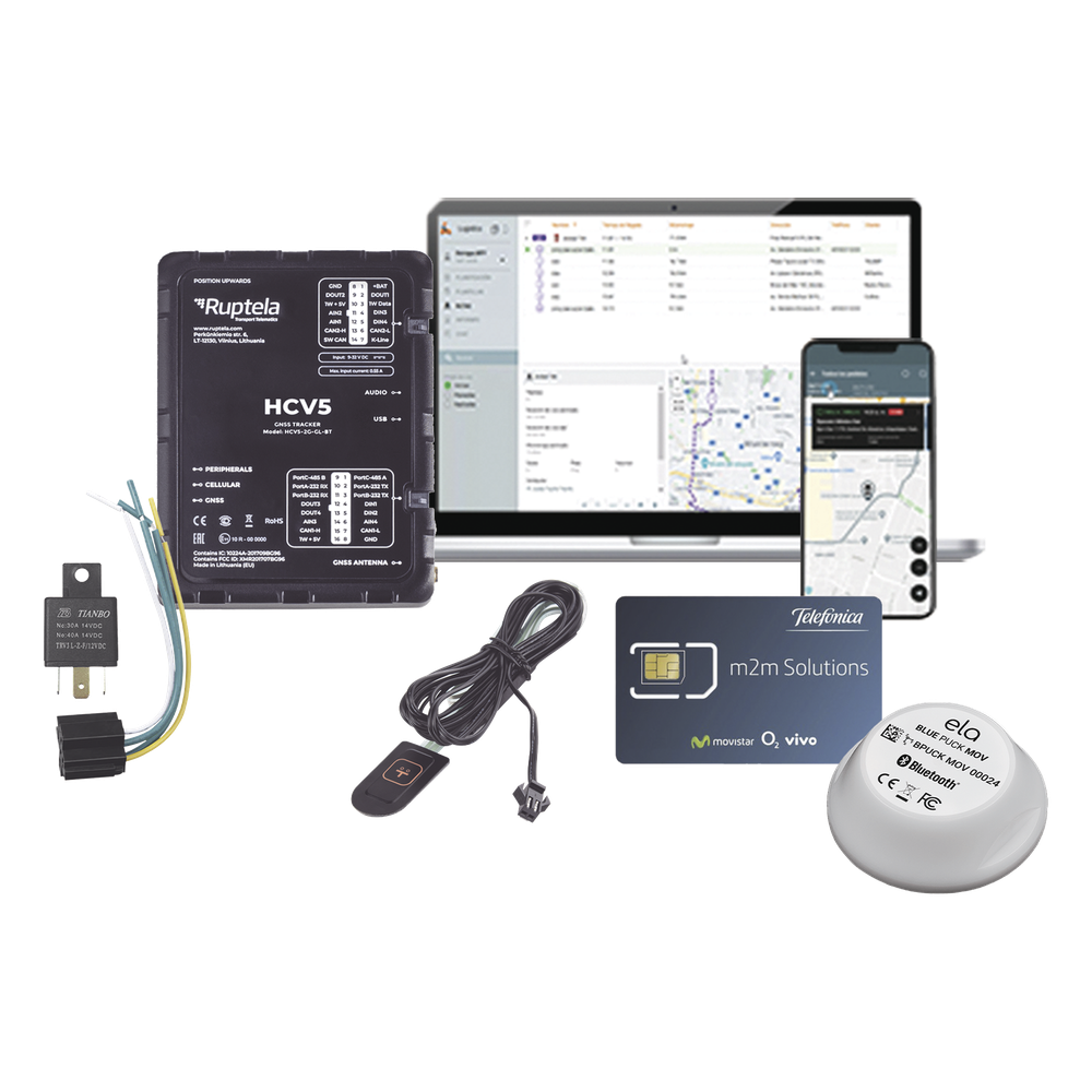 Kit de Localizador 4G LTE / 1 MICSIM25GPS y datos 1 año + 1 BLUEPUCKRHT + 1 EPCOMGPSMENSUAL + RELAY + Botón SOS
