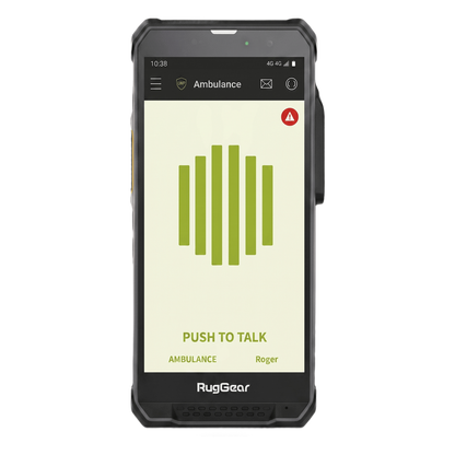 Kit Radio PoC LTE RugGear RG880i + Licencia TASSTA T.FLEX Smart 12 meses / Pantalla HD+ 5.5" (14 cm) 500 nits / Snapdragon 680 MCPTT / IP68 y