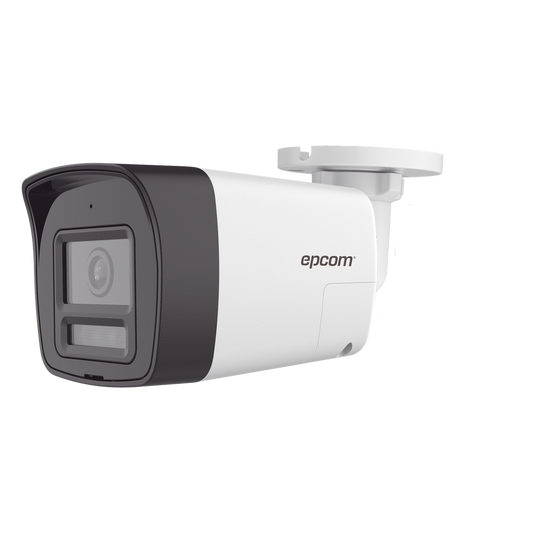 [Audio Bidireccional + Dual Light + ColorVu] Bala TURBOHD 4K (8 Megapixel) / Lente 2.8 mm / 30 mts IR EXIR + 20 mts Luz Blanca / Micrófono y Bocina