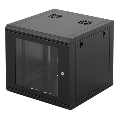 Gabinete de Pared con Puerta de Cristal Templado, 635mm de Profundidad, 6U Rack de 19 in, Acero Reforzado