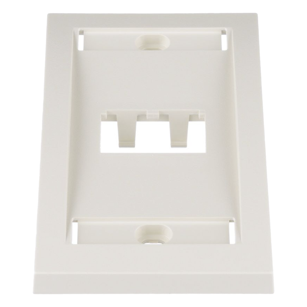 Placa de Pared Vertical Ejecutiva, Salida Para 2 Puertos Mini-Com, Con Espacios Para Etiquetas, Color Blanco Mate