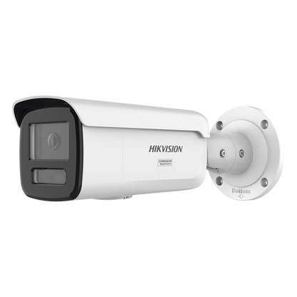 [Dual Light + ColorVu 3.0 + HikAI] Bala IP 8 Megapixel / Lente 4 mm / 60 mts IR + Luz Blanca / Exterior IP67 / WDR 130 dB / ACUSENSE 3.0 / Metal
