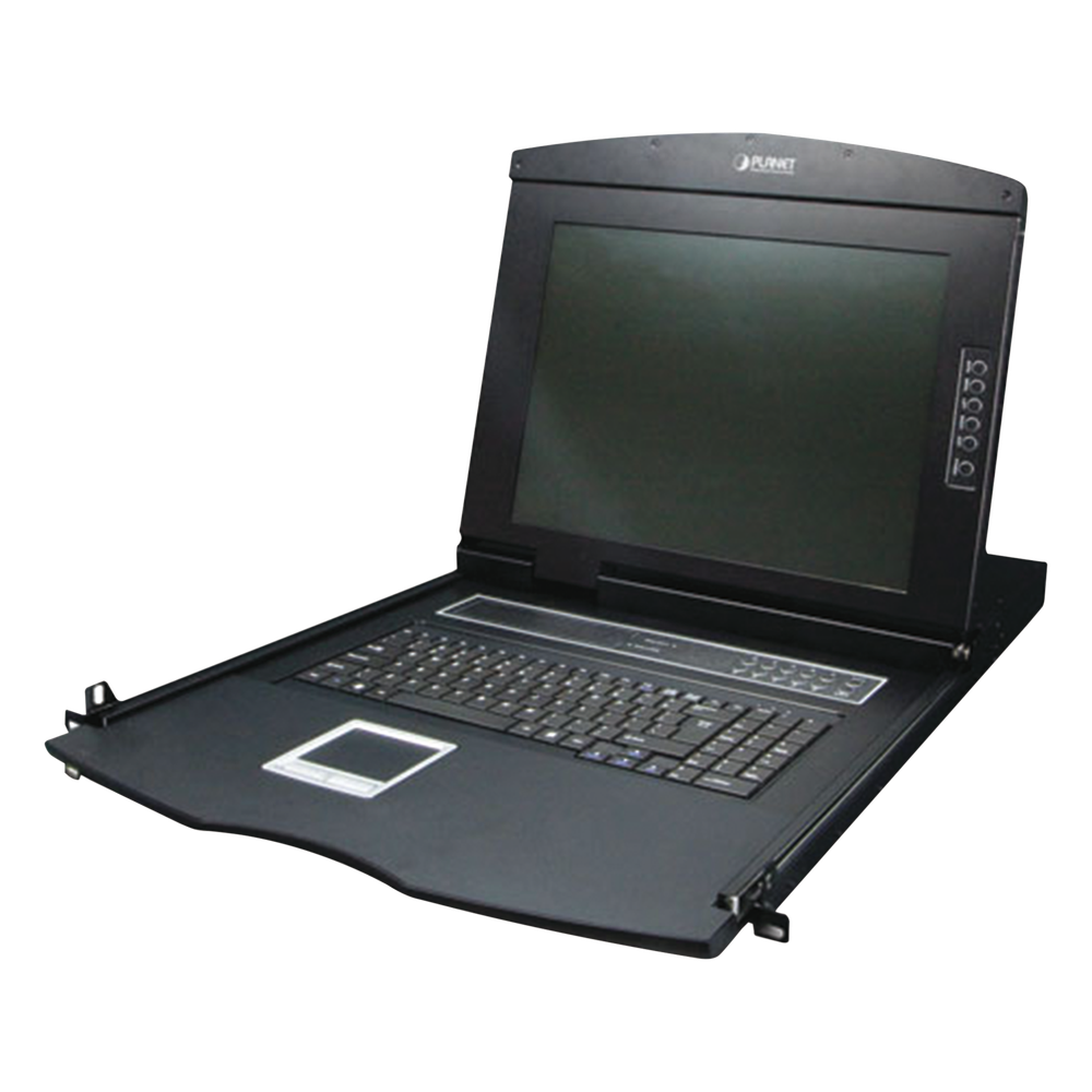 Switch KVM con Monitor de 17"con Teclado y Trackpad para Rack de 1U de Cuatro Postes, 8 Puertos VGA Para Acceder y Controlar Hasta 8 Computadoras