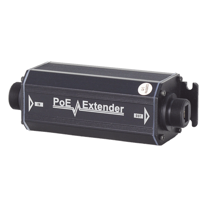Extensor PoE / 100 Metros / Intemperie (IP66) / 60 Watts / 1 Puerto de Entrada / 1 Puerto de Salida PoE / No requiere alimentación