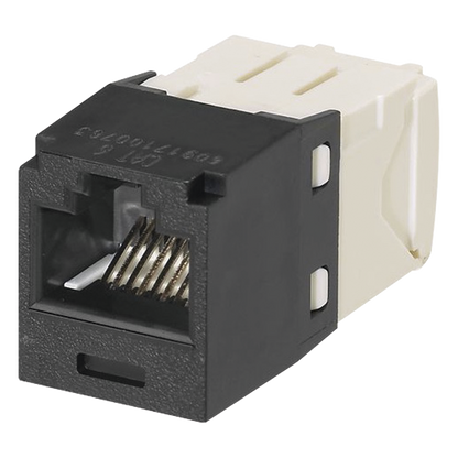 Conector Jack RJ45 Estilo TG, Mini-Com, Categoría 6, de 8 Posiciones y 8 Cables, Color Negro