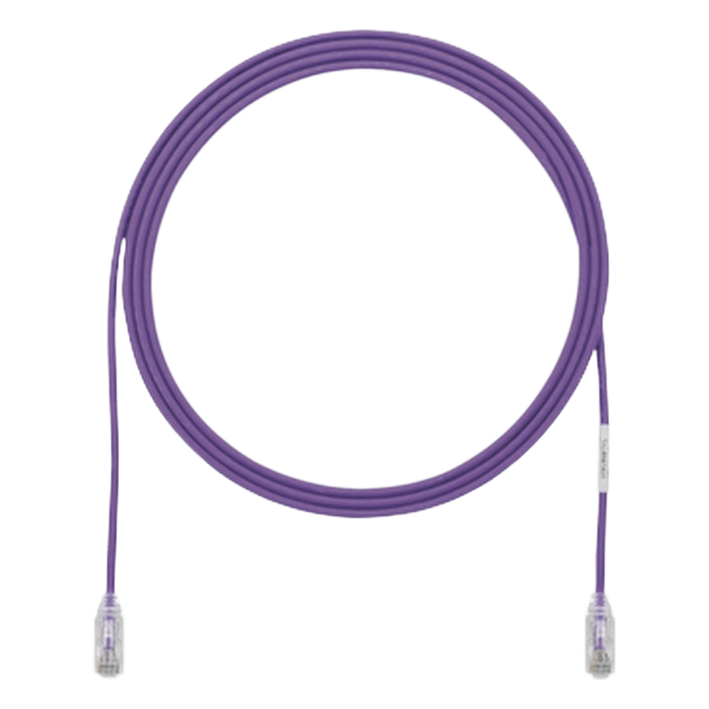 Cable de Parcheo TX6, UTP Cat6, Diámetro Reducido (28AWG), Color Violeta, 0.91 Metros (3 Pies)