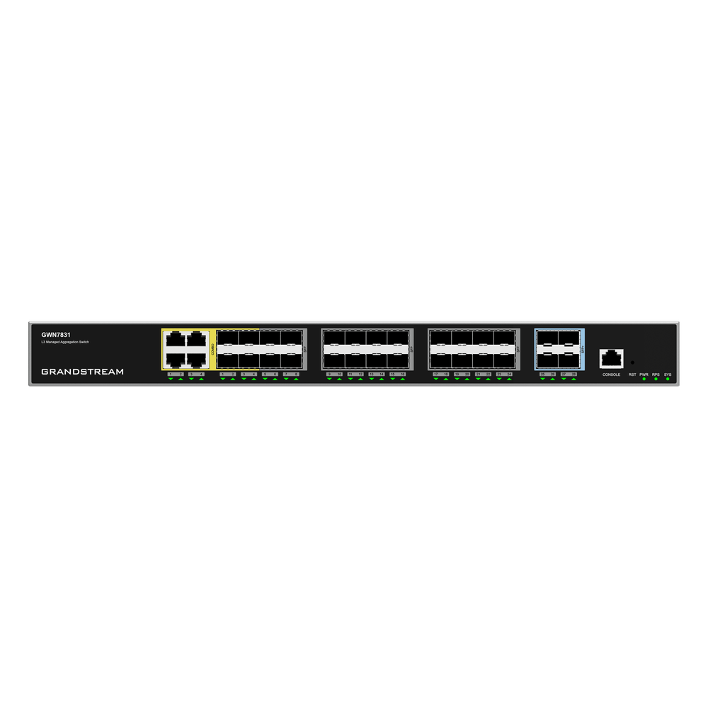 Switch de Agregación Capa 3 Administrable / GWN7830 - GWN7831 - GWN7832 / 48-120 Gbps Throughput / 4-12 Puertos 10G SFP+ / Stacking / Gestión Cloud