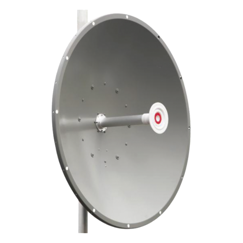 Antena direccional de 3 ft, 5.9 a 7.1 GHz, Ganancia 34 dBi, Conectores RP-SMA Hembra, Polarización doble, incluye montaje para torre o mástil