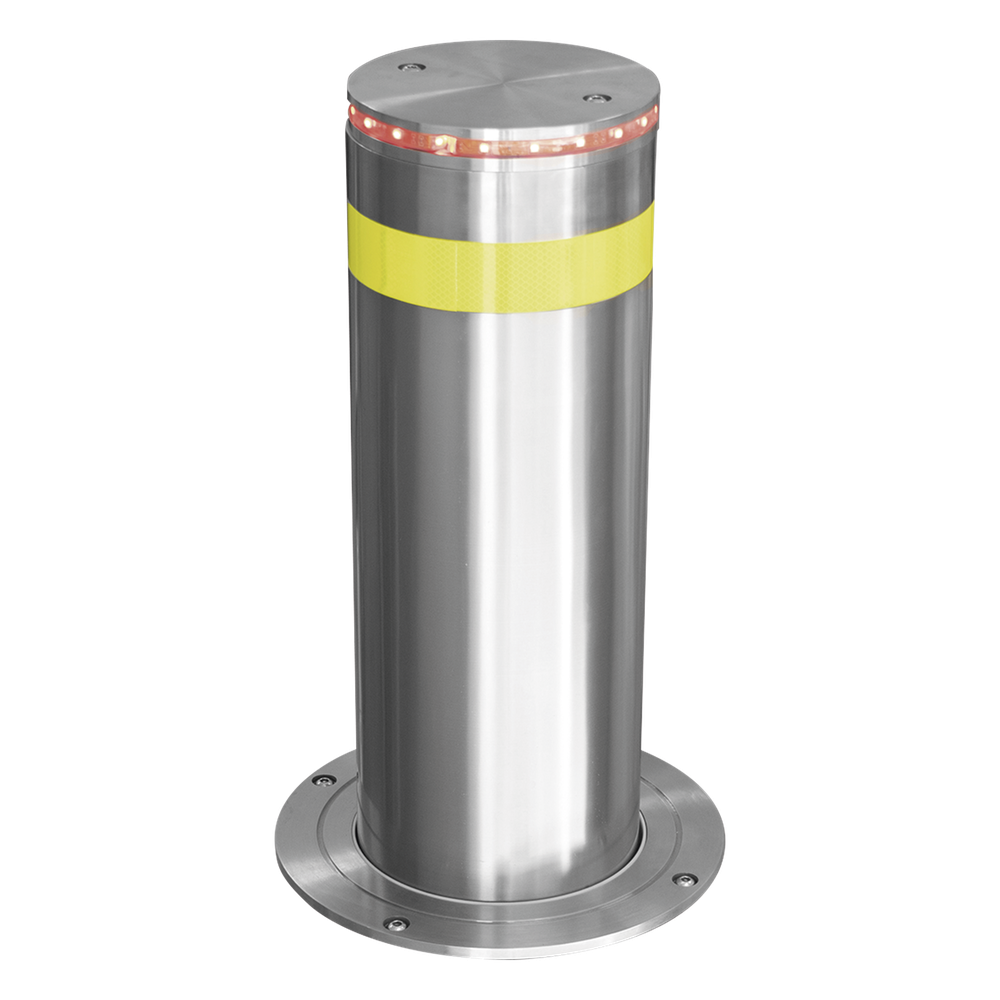 Bolardo Hidráulico Antiembestida 220 mm × 600 mm / Acero Inoxidable 304 / 200,000 J de Resistencia al Impacto / Bomba Hidráulica Integrada / Ciclo de