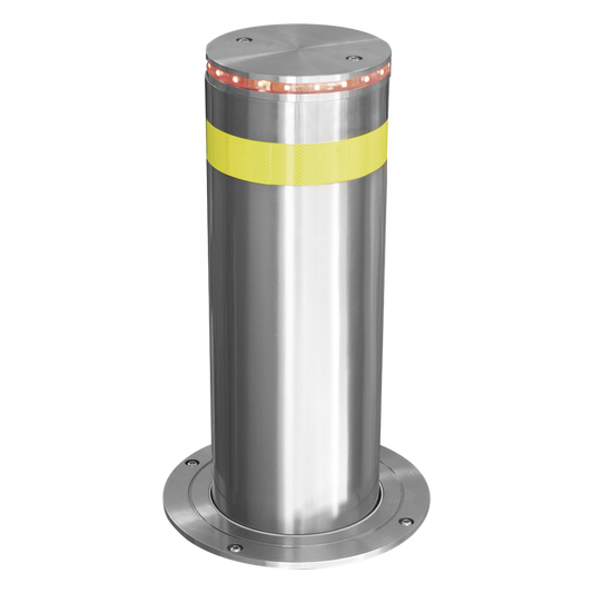 Bolardo Hidráulico Antiembestida 220 mm × 600 mm / Acero Inoxidable 304 / 200,000 J de Resistencia al Impacto / Bomba Hidráulica Integrada / Ciclo de