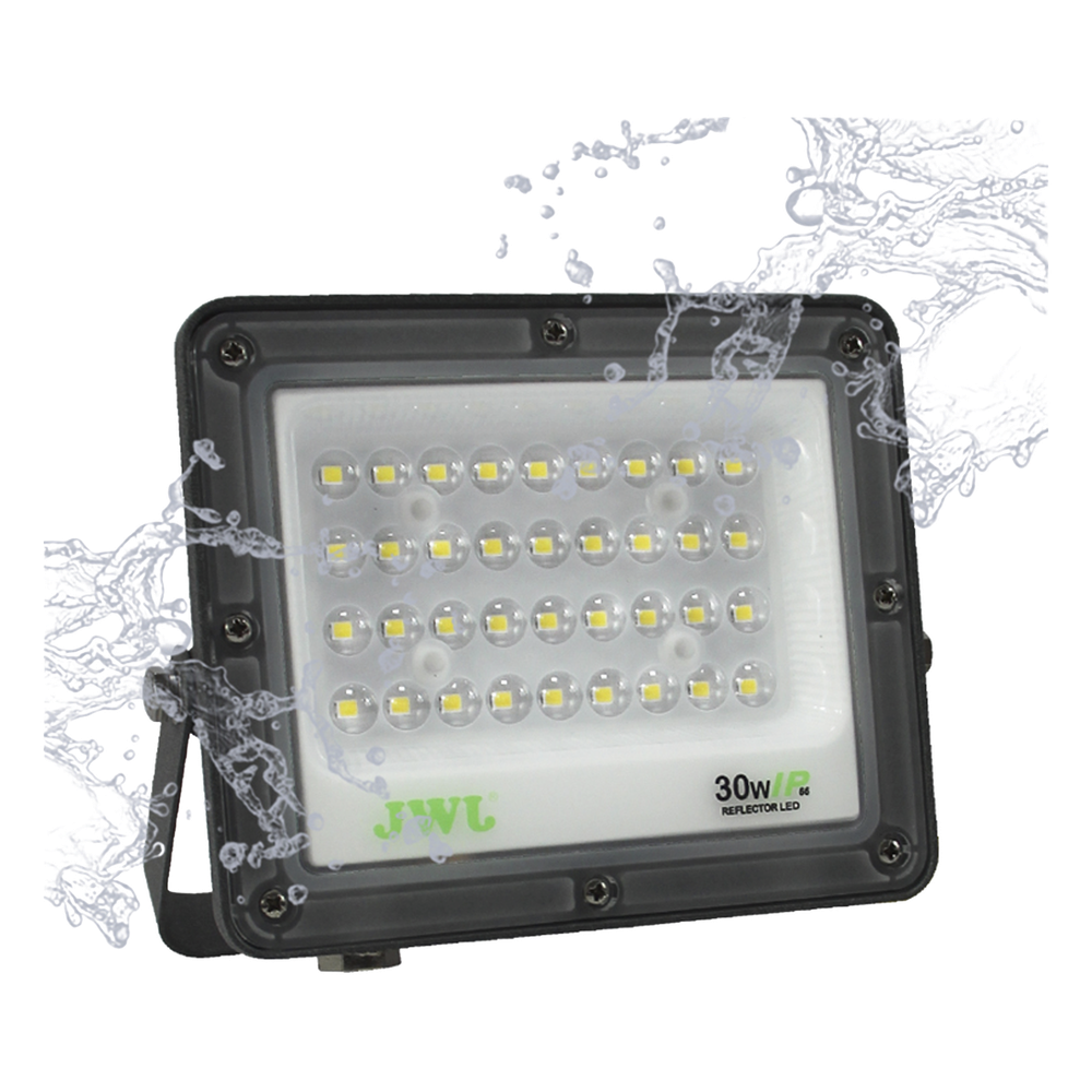 Reflector Tipo Lupa 100 W / Flujo luminoso 10 000 lm / 110 - 240 Vca~ 60Hz / Dimensiones 270 x 210 x 22 mm / Uso en exterior IP66.