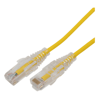 Cable de Parcheo Slim UTP Cat6A - 7 Metros (22.97 Pies) Amarillo, Diámetro Reducido (28 AWG)