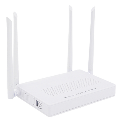 ONU Dual GPON/EPON / Wi-Fi Doble Banda 2.4 y 5 GHz / Soporta MESH / 2 Puertos Gigabit / 1 Puerto PON SC/APC / 1 puerto CATV / Hasta 1200 Mbps vía
